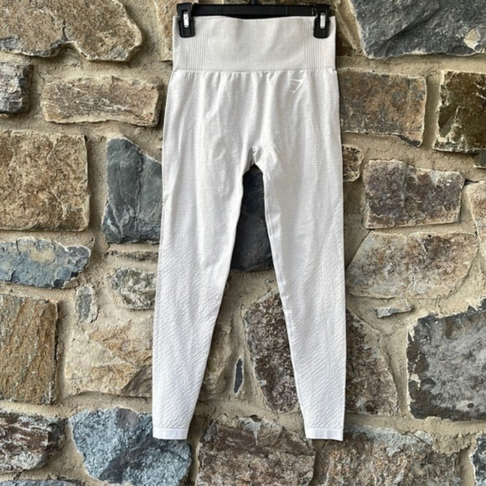 Gymshark White Textured Seamless Leggings